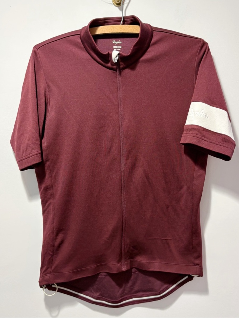 Rapha Men’s Merino Wool Blend Classic Cycling Jersey Size Medium Burgundy Red